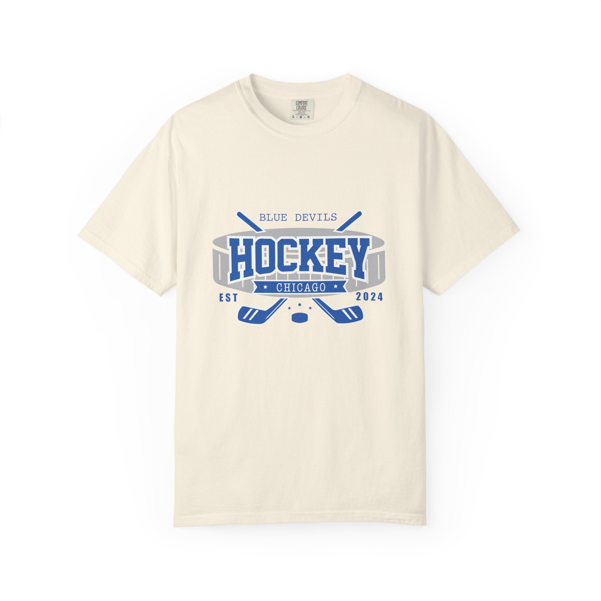*新作アイテム23'* Hockey Silkmura Tee Blue Devils Puck Est. 2024, Sports Tee - The S.J. Sylvis