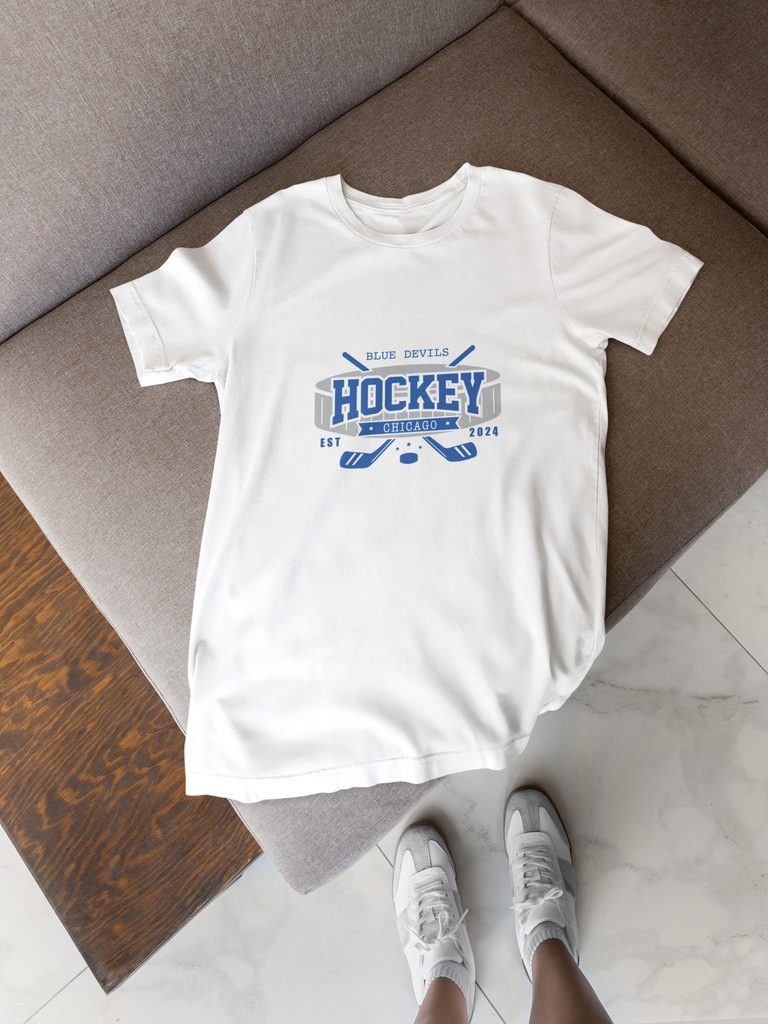Blue Devils Puck Est. 2024, Sports Tee - The S.J. Sylvis